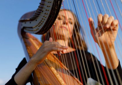 Vernissage VERLUST <br>Musik von der Harfenistin Bettina Linck
